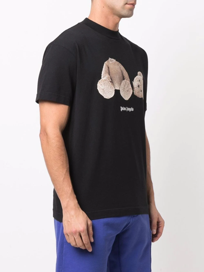 Palm Angels Broken Bear Graphic T-shirt In Black