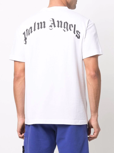 Shop Palm Angels Broken Bear Cotton T-shirt In White