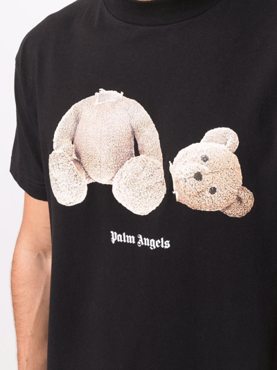 Palm Angels Broken Bear Graphic T-shirt In Black