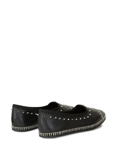 Giuseppe Zanotti Veronica Spiked Velvet Loafer Flats In Black