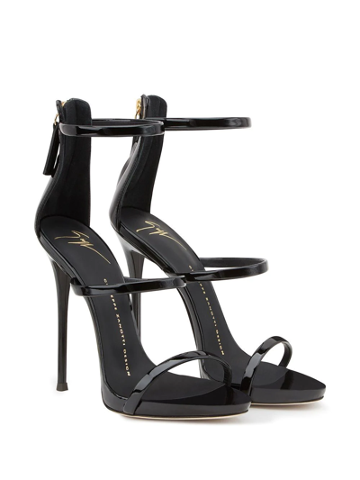 Shop Giuseppe Zanotti Harmony Velvet Heeled Sandals In Black