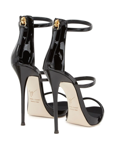 Shop Giuseppe Zanotti Harmony Velvet Heeled Sandals In Black