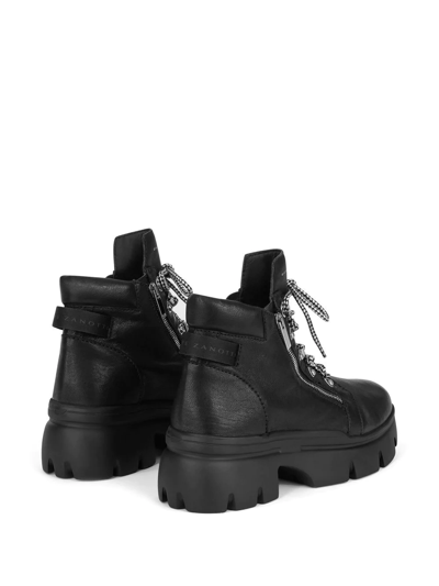 Giuseppe Zanotti Women's Apocalypse 20 Lug Sole Double Zip Platform Hiking Boots In Black