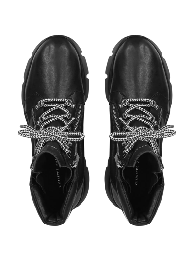 Giuseppe Zanotti Women's Apocalypse 20 Lug Sole Double Zip Platform Hiking Boots In Black