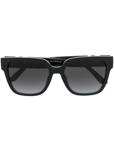 Shop Michael Kors Logo-plaque Square-frame Sunglasses In Black