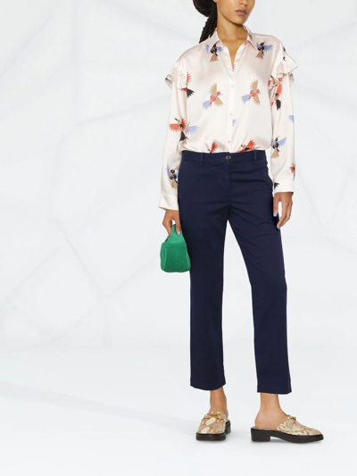 Ps By Paul Smith Cropped Chino Trousers In Blue