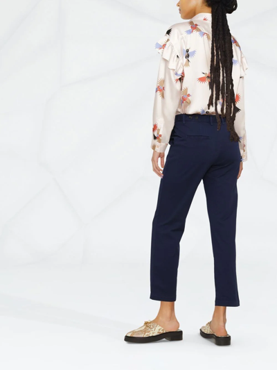 Ps By Paul Smith Cropped Chino Trousers In Blue