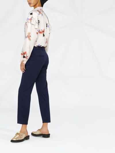 Ps By Paul Smith Cropped Chino Trousers In Blue