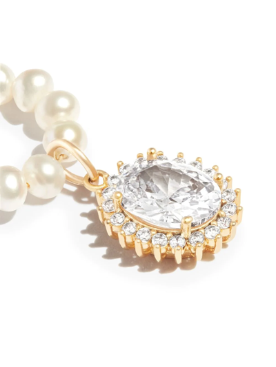Shop A Sinner In Pearls Pearl Loop Crystal Drop Earrings In White