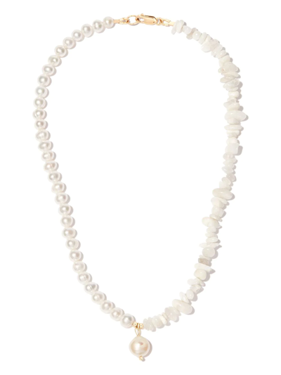 Shop A Sinner In Pearls Pearl Half Beaded Charm Necklace In White