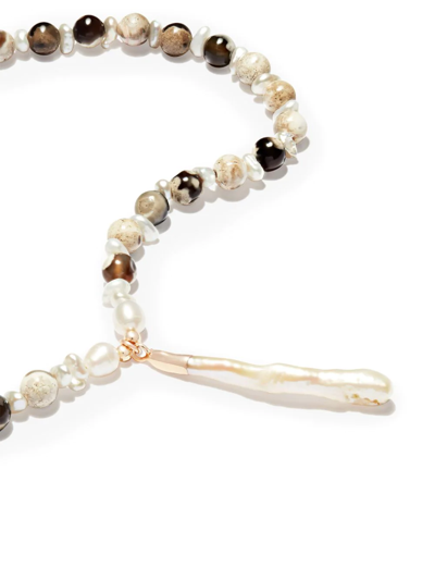 Shop A Sinner In Pearls Pearl-pendant Beaded Necklace In Neutrals