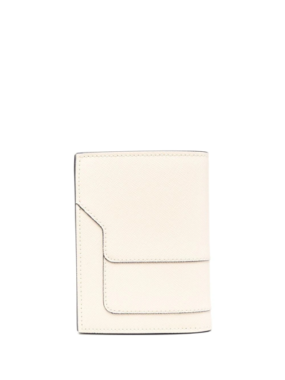 Shop Marni Leather Bi-fold Wallet In Neutrals