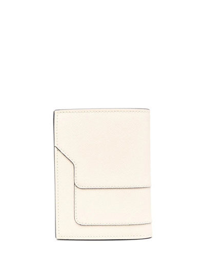 Marni Leather Bi-fold Wallet In Neutrals