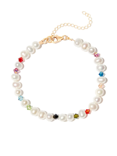 Shop A Sinner In Pearls Pearl And Crystal Beaded Bracelet In White
