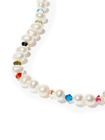 Shop A Sinner In Pearls Pearl And Crystal Beaded Bracelet In White