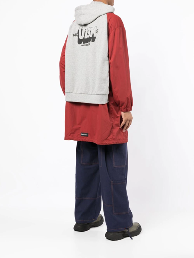 Undercoverism Logo-print Hooded Coat In Red