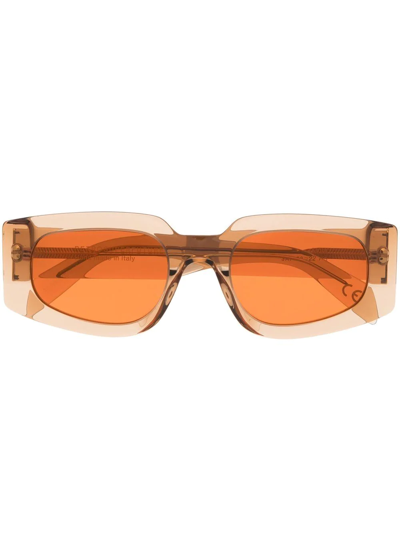 Shop Retrosuperfuture Orange-tinted Rectangle-frame Sunglasses In Brown