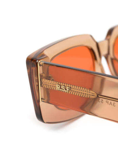 Shop Retrosuperfuture Orange-tinted Rectangle-frame Sunglasses In Brown