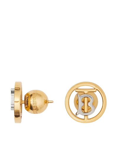 Shop Burberry Monogram Motif Earrings In Gold