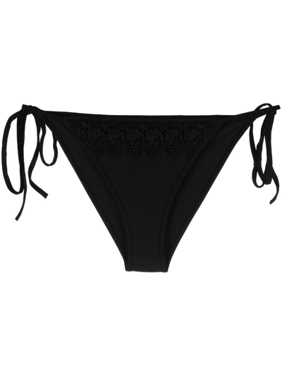Shop Charo Ruiz Crochet-trim Bikini Bottoms In Black