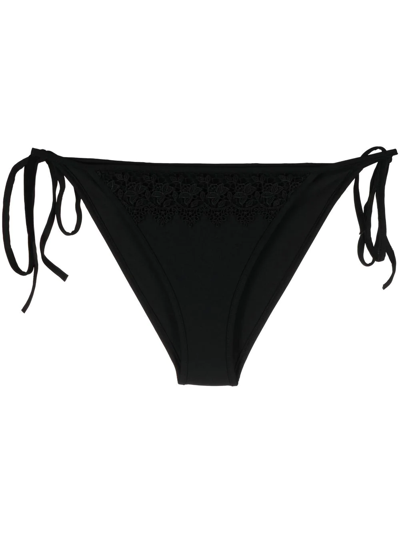 Charo Ruiz Laia Guipure-lace-trimmed Bikini Briefs In Black