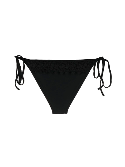 Shop Charo Ruiz Crochet-trim Bikini Bottoms In Black