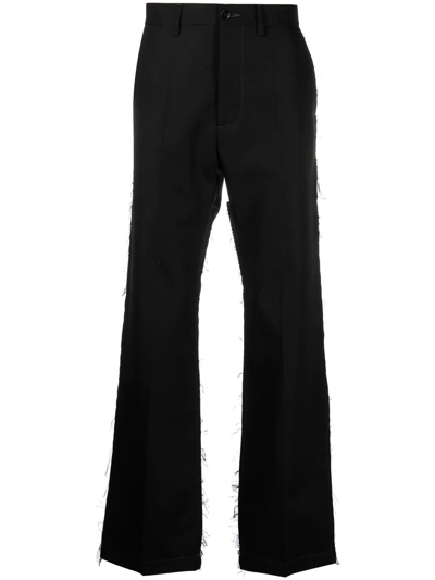 Shop Marni Raw-cut Edge Detail Trousers In Black