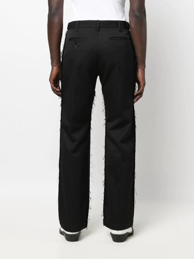 Shop Marni Raw-cut Edge Detail Trousers In Black