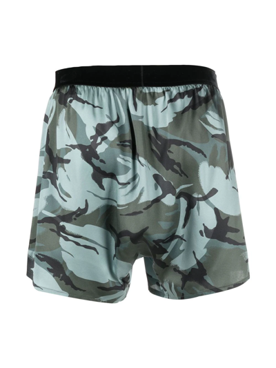 Shop Tom Ford Camouflage-print Logo-waistband Boxers In Green