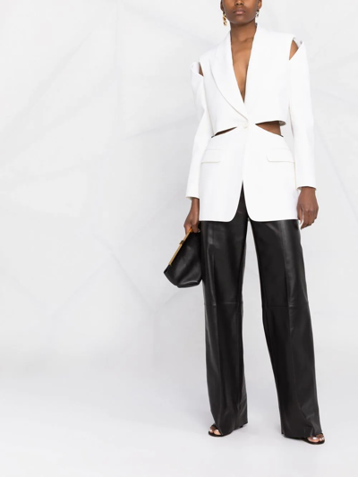 Shop Alexander Mcqueen Tailored Cut-out Blazer In White