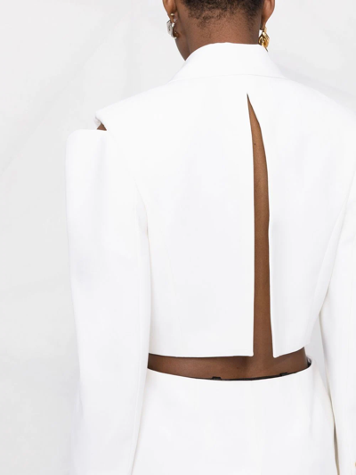 Shop Alexander Mcqueen Tailored Cut-out Blazer In White
