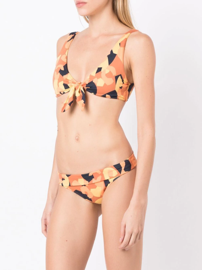 Shop Brigitte Ray Abstract Print Bikini In Orange