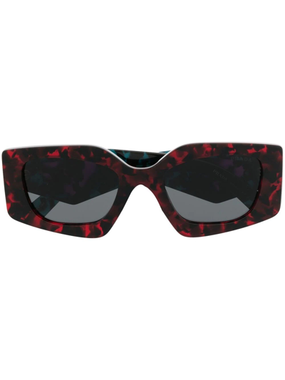Shop Prada Colour-block Tortoiseshell-effect Sunglasses In Black