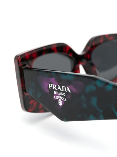 Shop Prada Colour-block Tortoiseshell-effect Sunglasses In Black