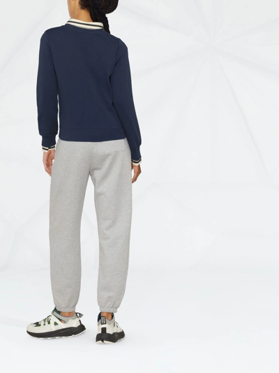 Shop A.p.c. Tina Logo-embroidered Cotton Sweatshirt In Blue