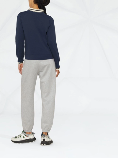 Apc Tina Logo-embroidered Cotton Sweatshirt In Blue
