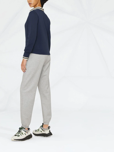 Apc Tina Logo-embroidered Cotton Sweatshirt In Blue