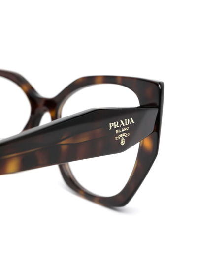 Prada Round-frame Glasses In Brown