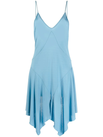 Shop Dsquared2 Spaghetti-strap Asymmetric Dress In Blue