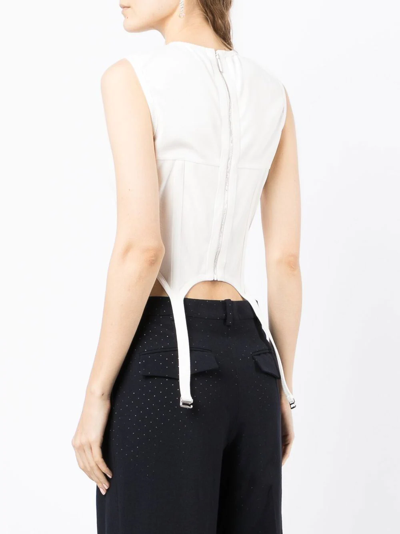 Shop Dion Lee Garter Corset Tank Top In White