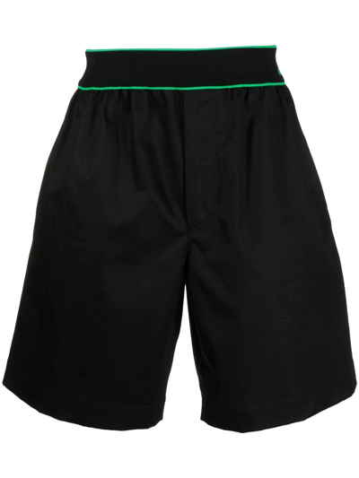 Shop Bottega Veneta Logo-waistband Bermuda Shorts In Black