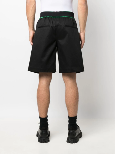 Shop Bottega Veneta Logo-waistband Bermuda Shorts In Black