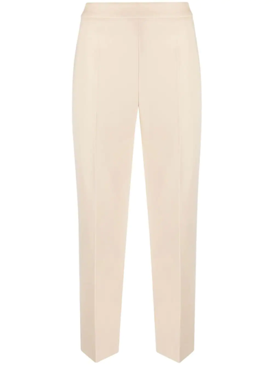 Shop Boutique Moschino Cropped Tailored Trousers In Neutrals