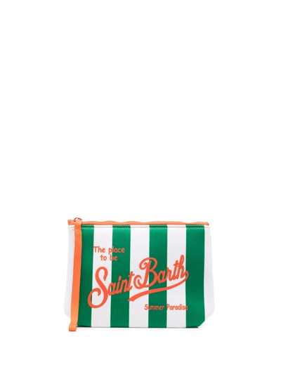 Mc2 Saint Barth Aline Striped Clutch Bag In Green