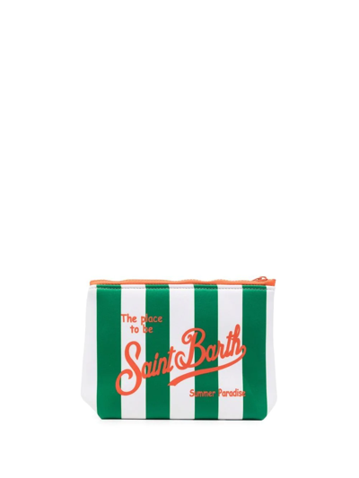 Mc2 Saint Barth Aline Striped Clutch Bag In Green