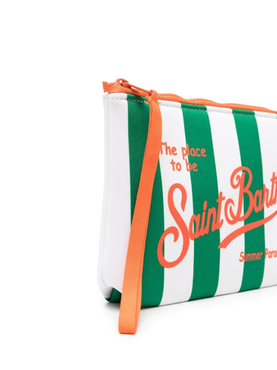 Mc2 Saint Barth Aline Striped Clutch Bag In Green
