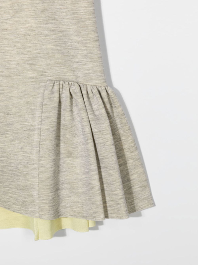 Shop Emilio Pucci Junior Logo-print Short-sleeve Dress In Grey