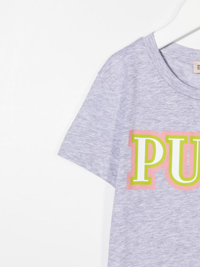 Shop Emilio Pucci Junior Round Neck T-shirt In Grey