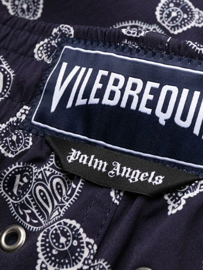Shop Palm Angels X Vilebrequin Logo Swimming Shorts In Blue