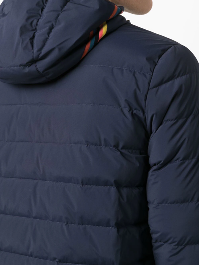 Shop Paul Smith Padded Cotton Jacket In Blue